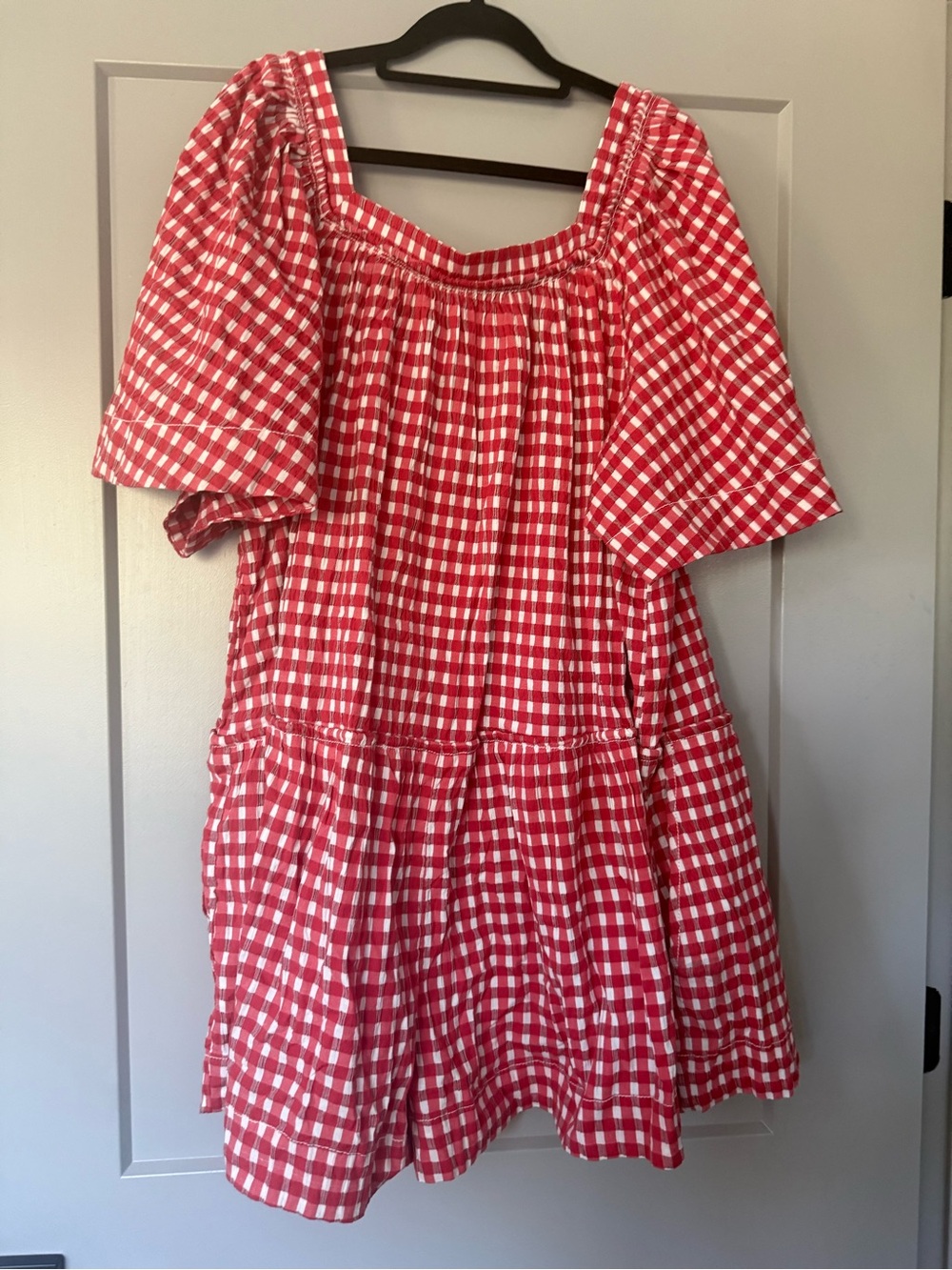 Free People Red Gingham Short Jumpsuit Romper - Picture 6 of 15